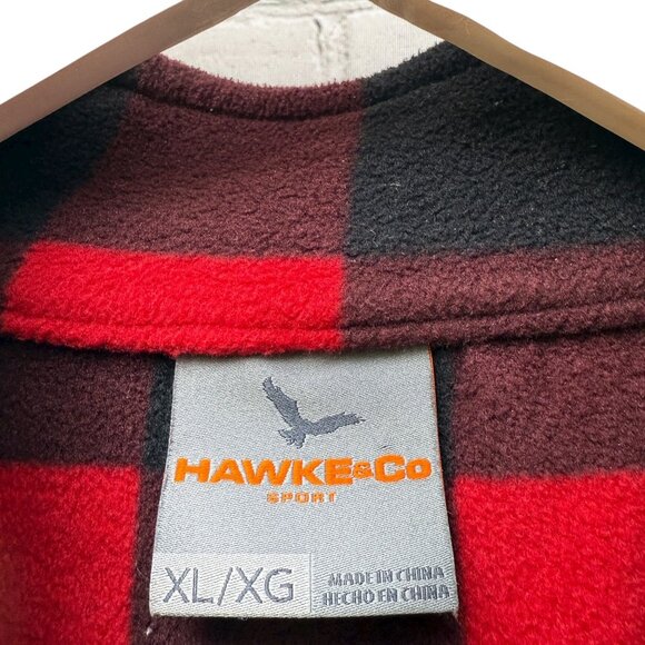 Hawke & Co Buffalo Check Fleece Jacket XL Zip Mock Neck Mens Pullover - Picture 6 of 8